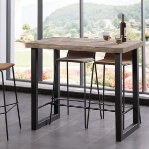 Mesa Alta Loft 120 X 70 Cm Roble American / Negro.