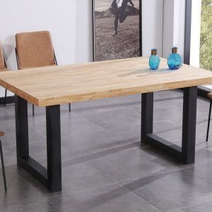 Mesa Comedor Fija Loft 160 X 100 Cm  Roble Nordish / Negro.