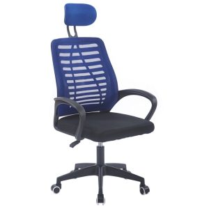 SILLON GIRATORIO CON REPOSACABEZAS KNECK RED TRANSPIRABLE NEGRO / AZUL