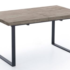 Mesa Comedor Extensible Natural 140 – 180 X 80 Cm Roble American / Negro
