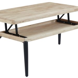 Mesa Centro Elevable Moon 120 X 60 Cm Roble Nordish / Negro