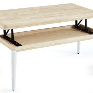 Mesa Centro Elevable Moon 120 X 60 Cm Roble Nordish / Blanco