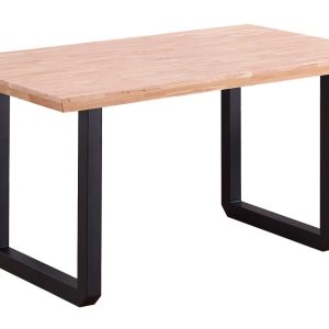 Mesa Comedor Fija Roma 150 X 90 Cm  Roble Nordish / Negro.