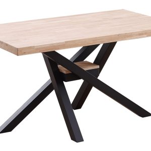 Mesa Comedor Fija Xena 140 X 80 Cm Roble Nordish / Negro.