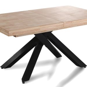 Mesa Comedor Extensible Xena 160 – 200 – 240 X 90 Cm Roble Nordish / Negro.