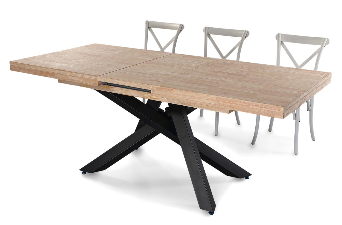 Mesa Comedor Extensible Xena 160 – 200 – 240 X 90 Cm Roble Nordish / Negro. - Imagen 6