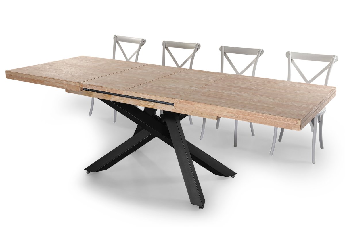 Mesa Comedor Extensible Xena 160 – 200 – 240 X 90 Cm Roble Nordish / Negro. - Imagen 7