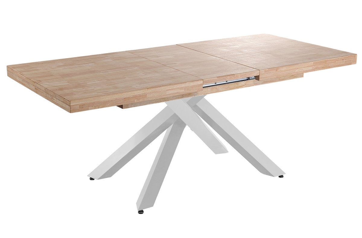 Mesa Comedor Extensible Xena 160 – 200 – 240 X 90 Cm Roble Nordish / Blanco. - Imagen 3