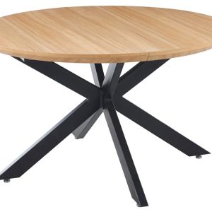 MESA COMEDOR REDONDA EXTENSIBLE CROSS 130 – 170 – 210 x 130 CM OAK / NEGRO.