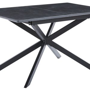 Mesa Comedor Extensible Vulcano 140 – 180 X 80 Cm Ceramic Negro / Negro.