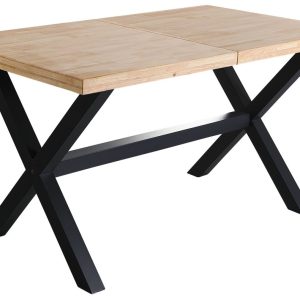 Mesa Comedor Extensible X-loft 140 – 180 – 220 X 90 Cm Roble Nordish / Negro.
