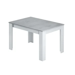 PRÁCTICO Mesa de comedor EXTENSIBLE BLANCO ARTIK/CEMENTO