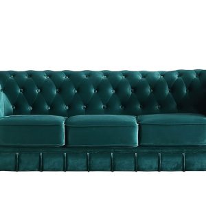 Sofá Chesterfield 3 Plazas Velvet Verde