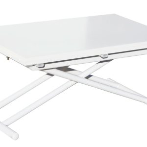 Mesa Centro Elevable Y Extensible Up – Down Blanco 100 X 50 Cm