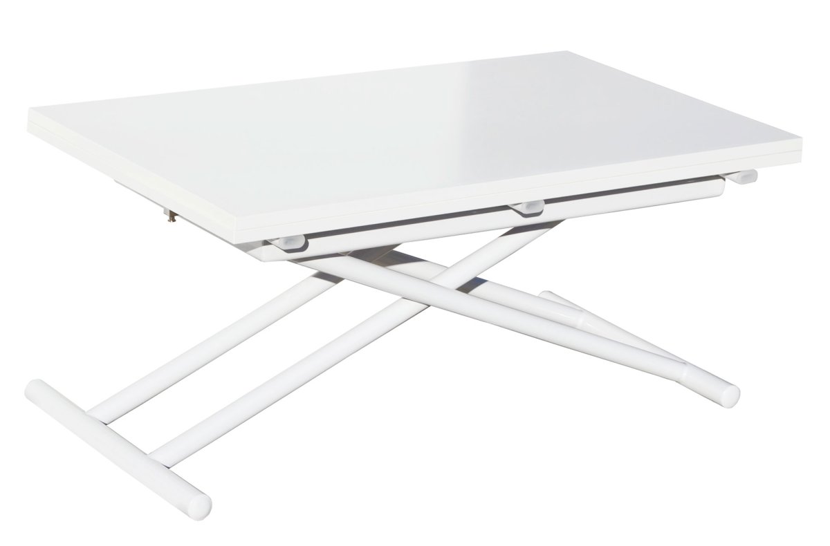 Mesa Centro Elevable Y Extensible Up – Down Blanco 100 X 50 Cm - Imagen 2