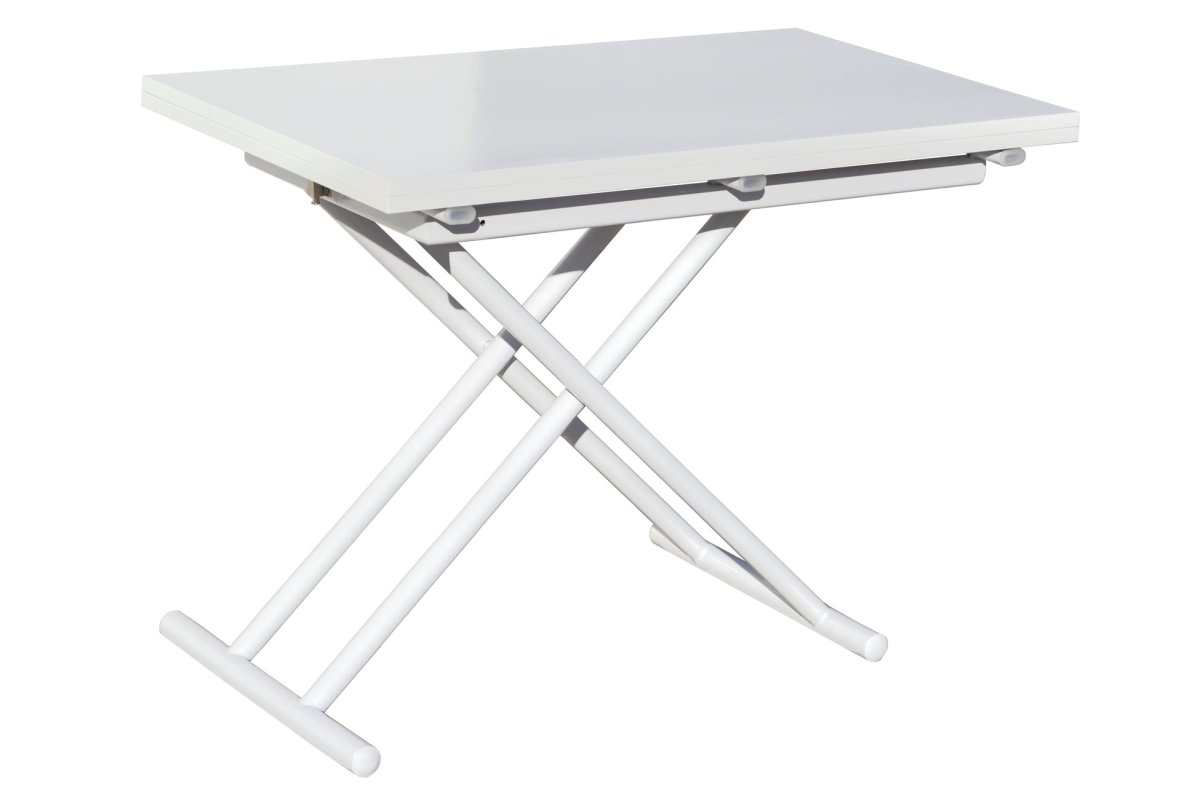 Mesa Centro Elevable Y Extensible Up – Down Blanco 100 X 50 Cm - Imagen 3
