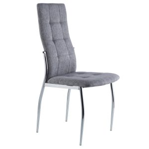 Silla Comedor Diana Tejido Gris / Cromo