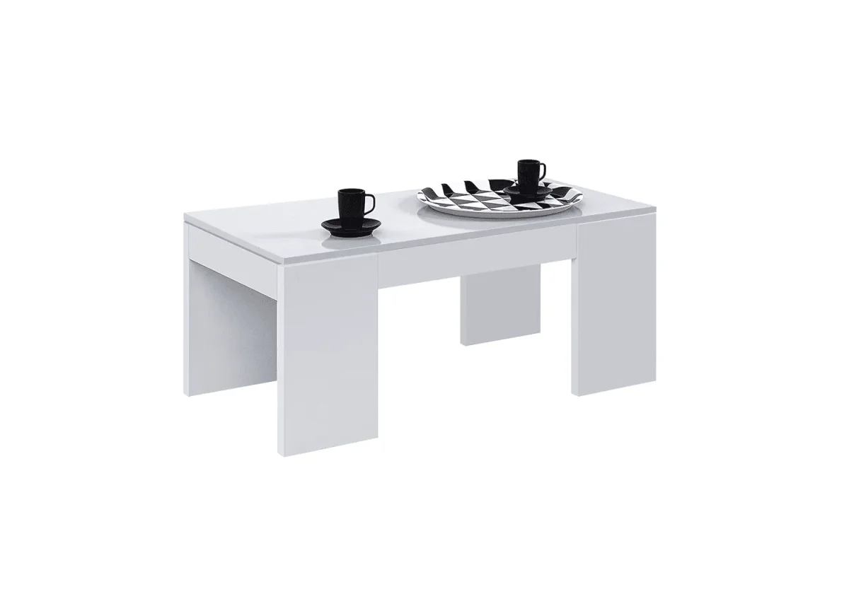 ACTIVE Mesa centro elevable BLANCO BRILLO - Imagen 3
