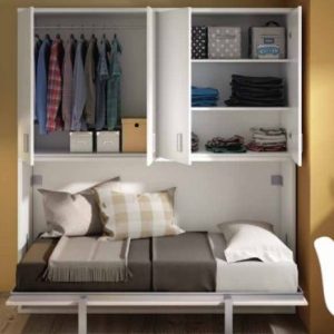 Cama Abatible Horizontal con Altillo