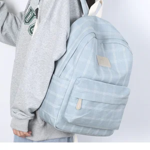 Mochila Escolar A Cuadros En Varios Colores - Unisex