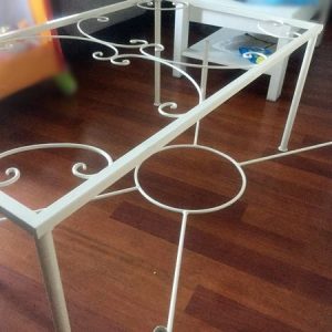 Mesa Camilla Forja Flor con Cristal