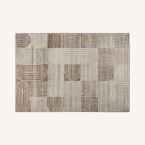 Alfombra Chaniya en viscosa marrón con diseño clásico