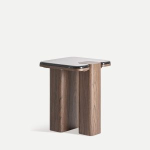 Mesa auxiliar Atlas de mármol y madera