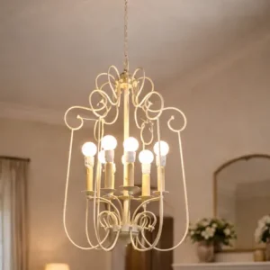 Lámpara araña estilo clásico con 6 luces