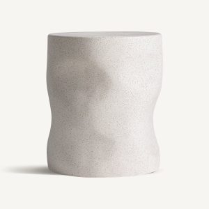 Mesa auxiliar Derath terrazo blanco roto