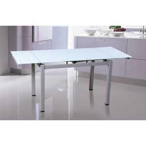 Mesa Cocina Extensible con Tapa de Cristal